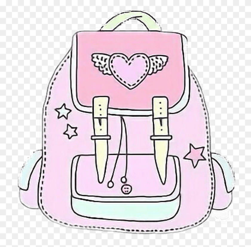 737x766 Bag Pink Tumblr Interesting Art Cool Sticker, Backpack HD PNG Download