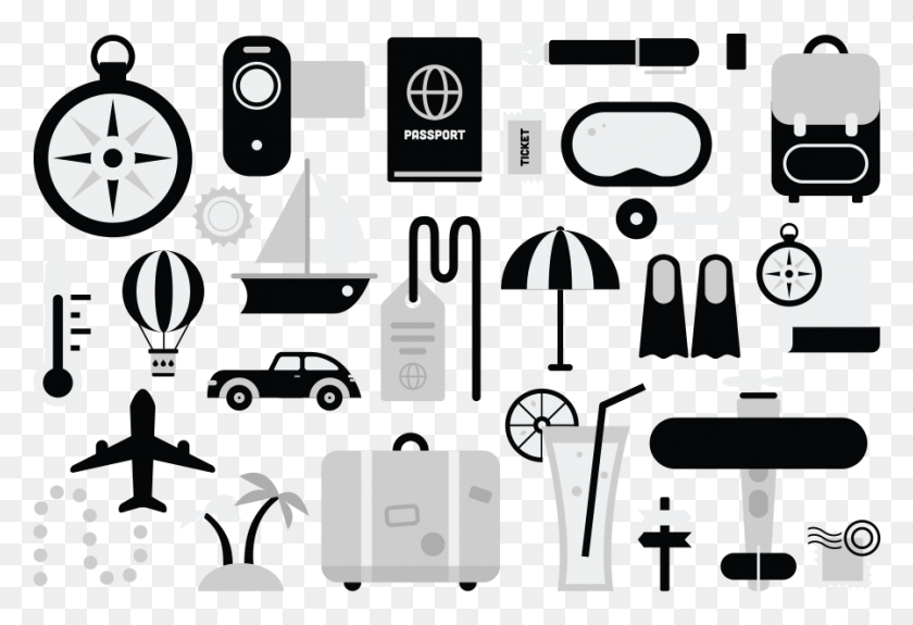 898x594 Baggage Luggage Suitcase Icon With And Vector Format Travel Wedding Icons, Stencil, Text, Car HD PNG Download