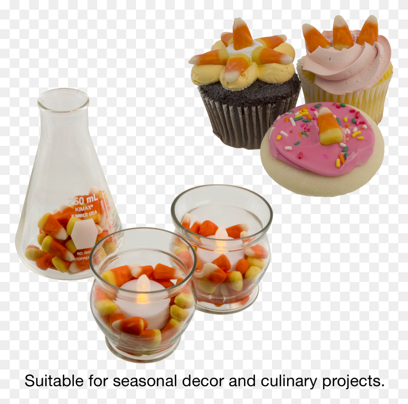 1973x1952 Bags Of Candy Corn Cupcake, Cream, Dessert, Food HD PNG Download