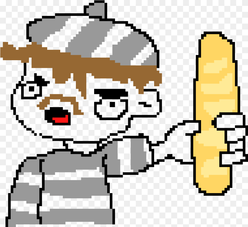 Baguette Pixel Art, Person, Animal, Bee, Insect Sticker PNG