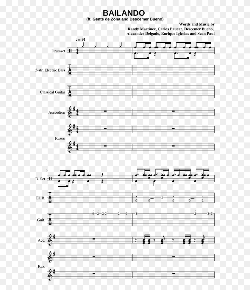 609x917 Bailando Sheet Music, Call Of Duty HD PNG Download