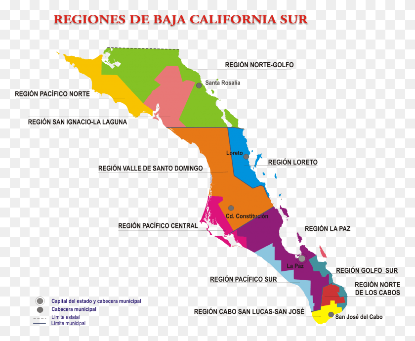 2332x1886 Png Изображение - Нижняя Калифорния Sur Y Sus Municipios, Участок, Карта, Диаграмма Hd Png Скачать