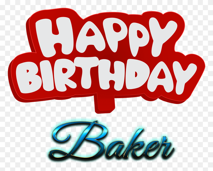 1129x889 Baker Happy Birthday Name Logo Happy Birthday Baker, Text, Label, Word HD PNG Download