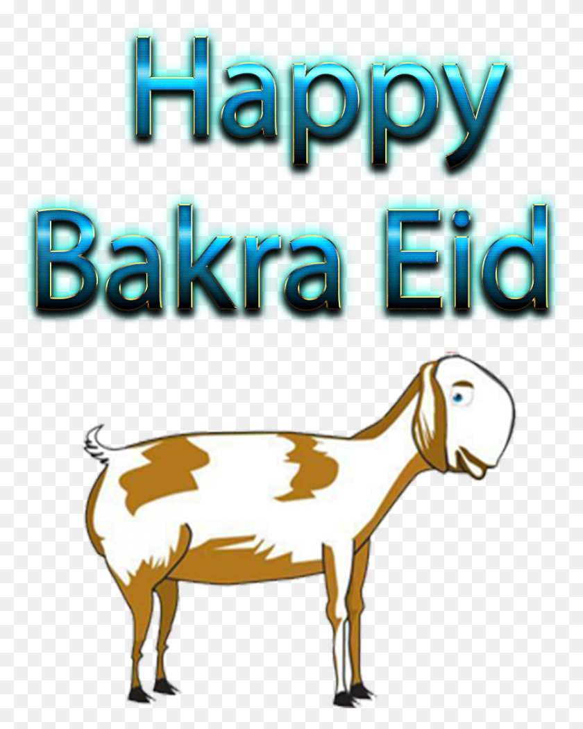 836x1062 Bakra Eid With Transparent Background, Animal, Mammal, Text HD PNG Download