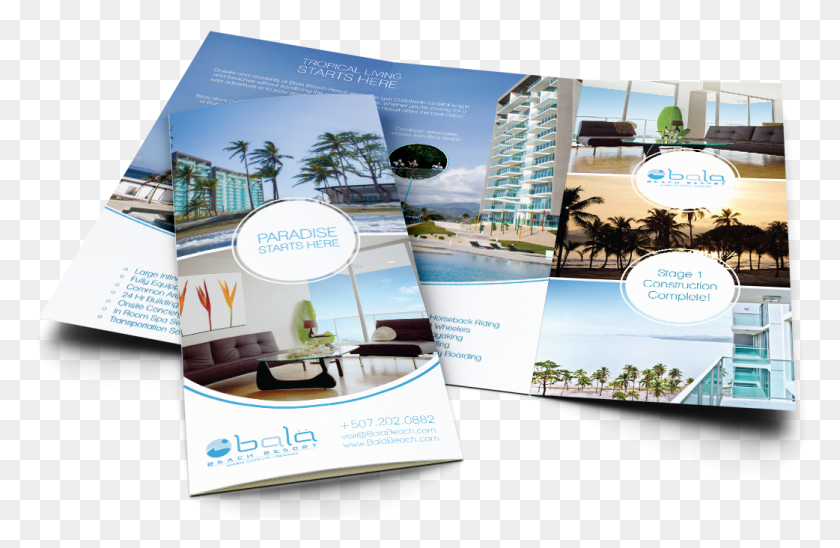 1042x652 Descargar Png Bala Beach Resort Diseño De Folleto Tríptico Diseño De Folleto Playa, Cartel, Anuncio, Flyer Hd Png