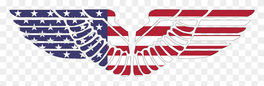 2696x750 Белоголовый Орлан Флаг Сша Птица Американский Флаг С Крыльями, Этикетка, Текст Png Скачать