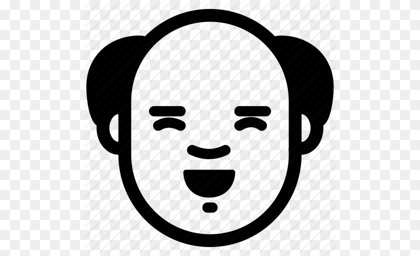 512x512 Bald Emotion Face Happy Head Laugh Old Icon, Photography, Person, Portrait, Electronics Clipart PNG