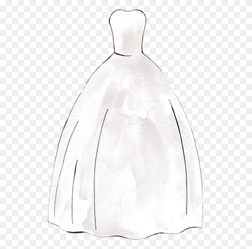 524x770 Ball Gown Silhouette Sketch Pluspng Silhouette Of A Wedding Dress, Building, Clothing, Apparel HD PNG Download