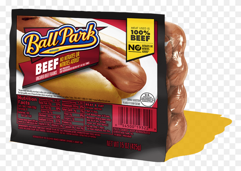 877x604 Ball Park Beef Hot Dogs Ball Park Franks, Food, Plant, Poster HD PNG Download