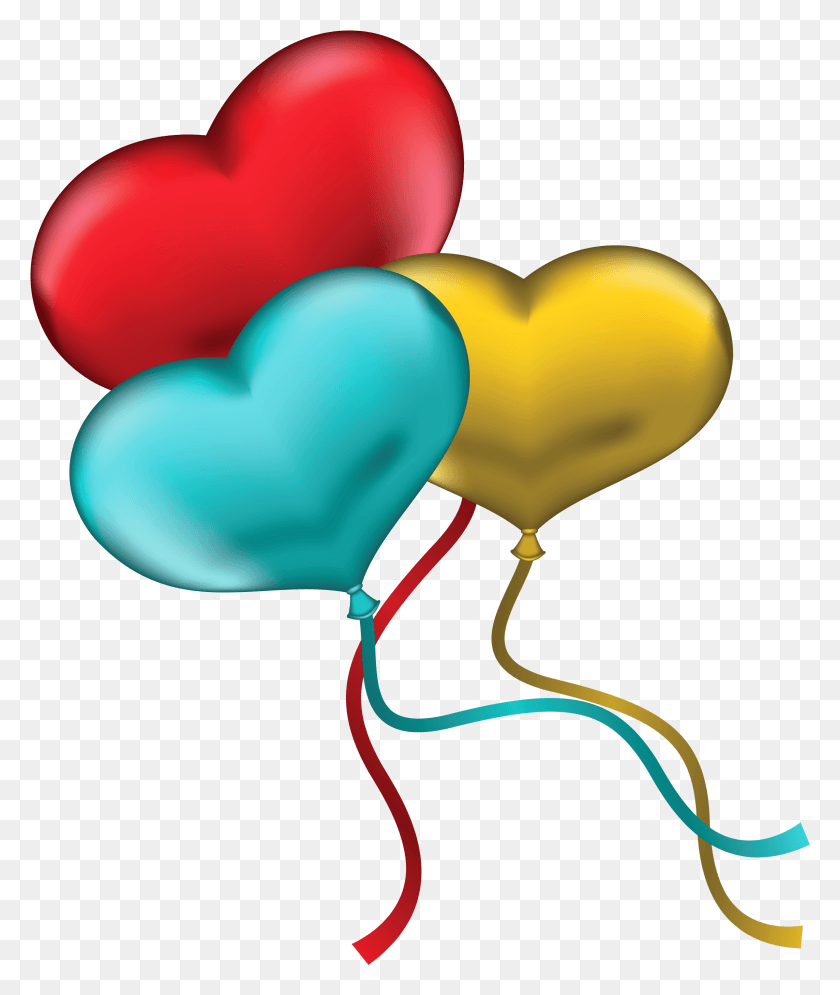 2392x2870 Ballon Clipart Lkg 4 Free Globo Rojo Amarillo Y Azul Corazón, Bola, Corazón Hd Png