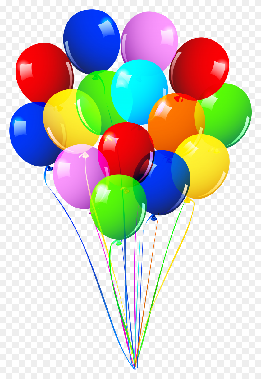 4143x6164 Ballons Clipart Balloon Bunch Happy Birthday Balloons, Ball HD PNG Download