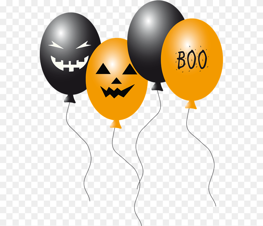 589x721 Balloon Ballons Halloween Black Gold Creepy Faces, Festival Clipart PNG