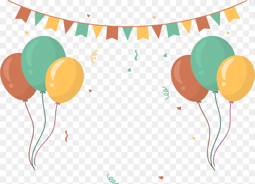 3227x2323 Balloon Banner Image Birthday Balloon Decoration Clipart PNG