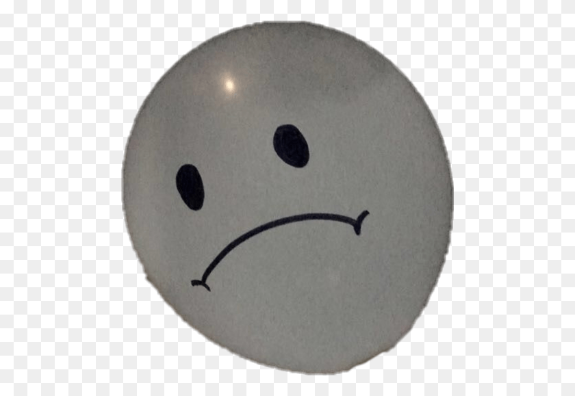 486x519 Balloon Sad White Gray Grey Black Frown Frowny Smiley, Ball, Symbol HD PNG Download