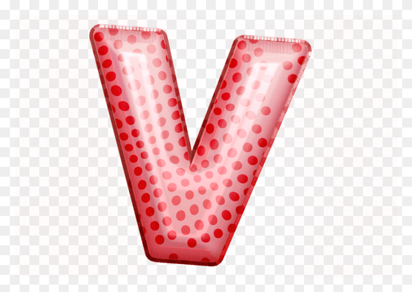 867x595 Balloon Style Letters V Polka Dot, Tie, Accessories, Accessory Descargar Hd Png