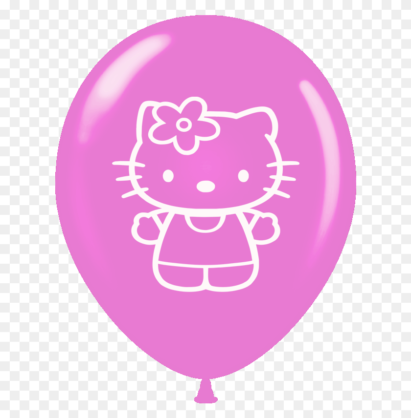 616x796 Balloons 12 Inch Hello Kitty Printed 50 Pcs Black And Green Hello Kitty, Balloon, Ball, Purple HD PNG Download