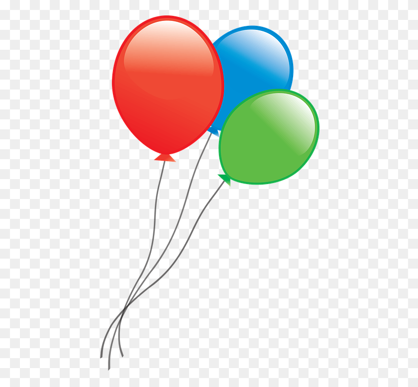 444x718 Balloons Confetti Celebration Birthday Fun 3 Balloons On String, Balloon, Ball HD PNG Download