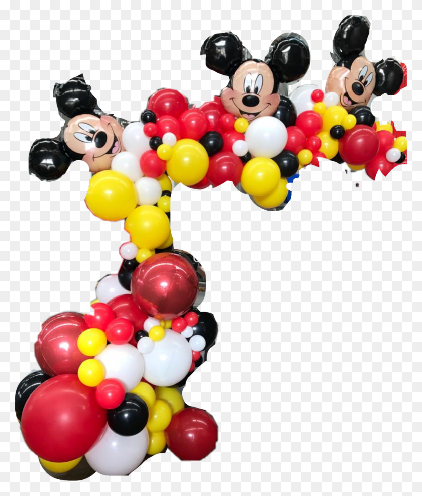 1024x1218 Descargar Png Globos Fiesta Mickey Mouse Mickeymouse Rojo Negro Decoracion Con Globos Tematica Mickey Mouse, Bola, Globo, Esfera Hd Png