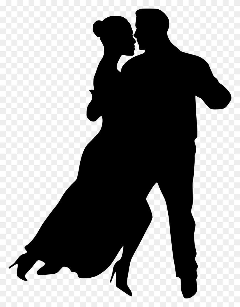 Танцующая пара силуэт