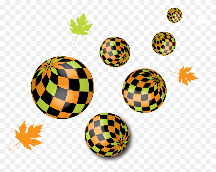 1233x966 Balls Flying In Perspective With Mapple Leaves Circle, Sphere, Ball, Leaf HD PNG Download
