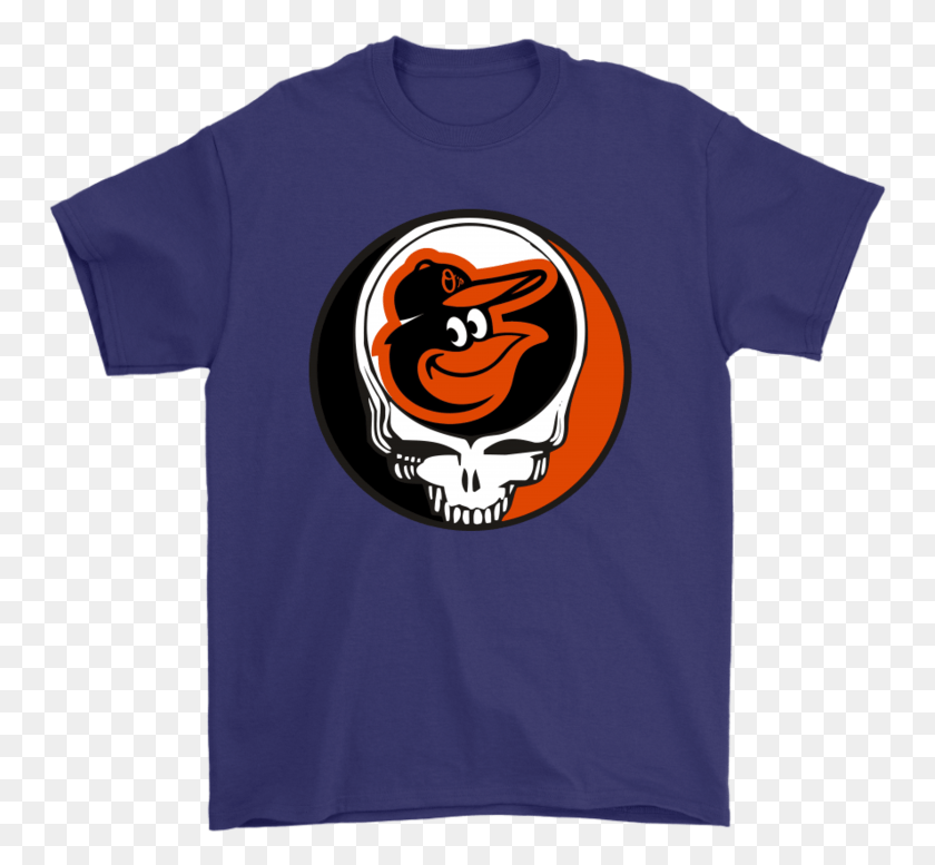 753x717 Baltimore Orioles The Grateful Dead Baseball Mlb Mashup Shirt Black, Clothing, Apparel, T-shirt HD PNG Download