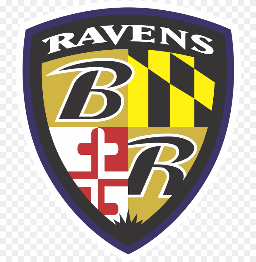 743x860 Baltimore Ravens Coat Of Arm Logo Baltimore Ravens Shield Logo, Armor, Badge, Symbol Sticker PNG