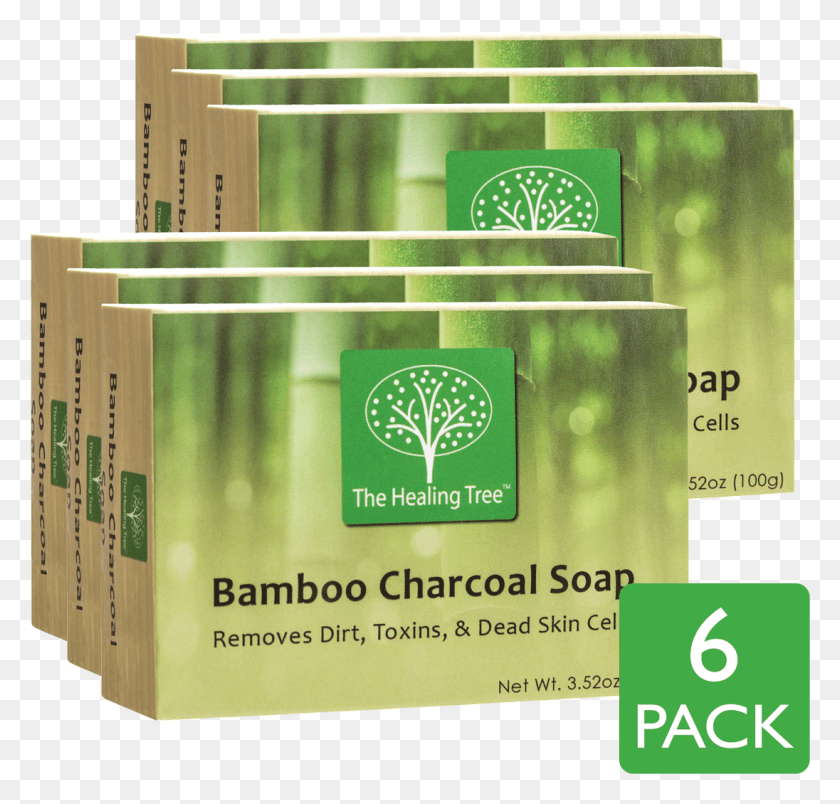 1096x1046 Bamboo Charcoal Soap For Acne Prone Skin 6 Pack Charcoal Bamboo Tree, Text, Box, Tabletop HD PNG Download
