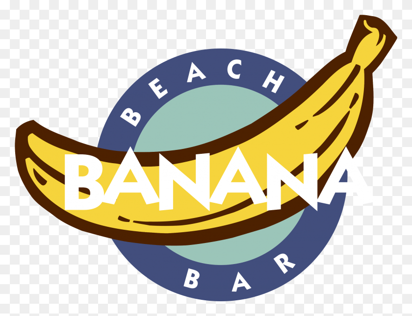 2331x1749 Banana Beach Bar 01 Logo Transparent Banana, Plant, Fruit, Food HD PNG Download