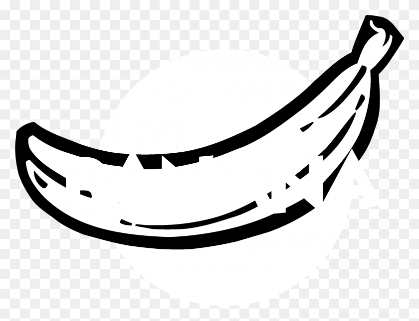 2331x1749 Banana Beach Bar Logo Blanco Y Negro Banana, Ropa, Vestimenta, Planta Hd Png