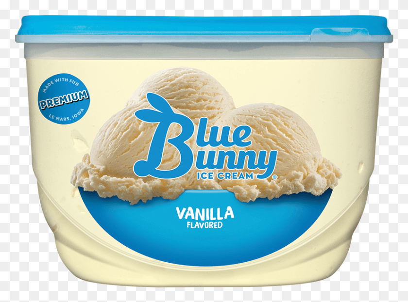 824x595 Banana Cream Split In A Jar Blue Bunny Vanilla Ice Cream, Dessert, Food, Creme HD PNG Download