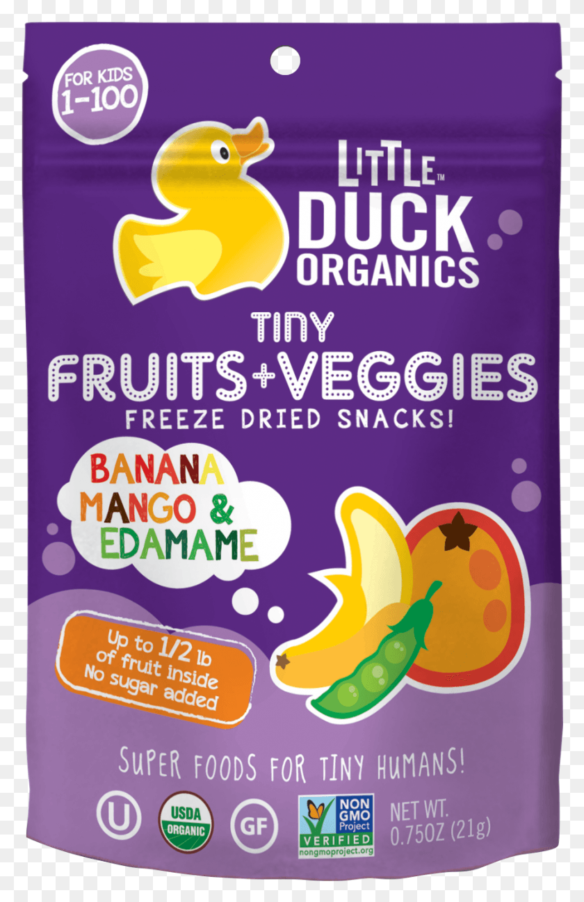 891x1414 Banana Mango Amp Edamame Tiny Fruits Veggies Little Little Duck Organics Tiny Fruits Veggies, Label, Text, Poster HD PNG Download