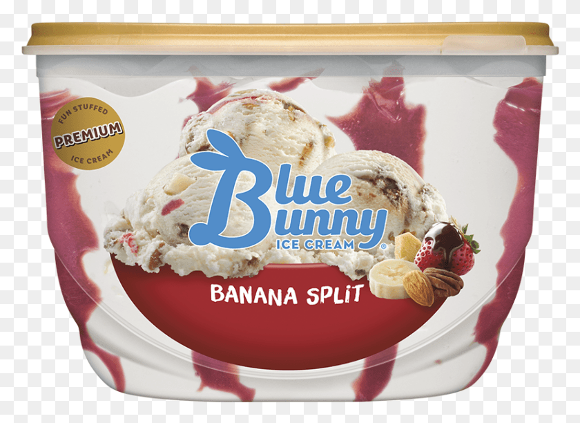 828x586 Descargar Banana Split Blue Bunny Sea Salt Caramelo, Crema, Postre, Alimentos Hd Png