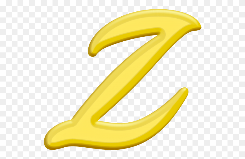 542x486 Banana Style Letter Z Sign, Fruit, Plant, Food HD PNG Download