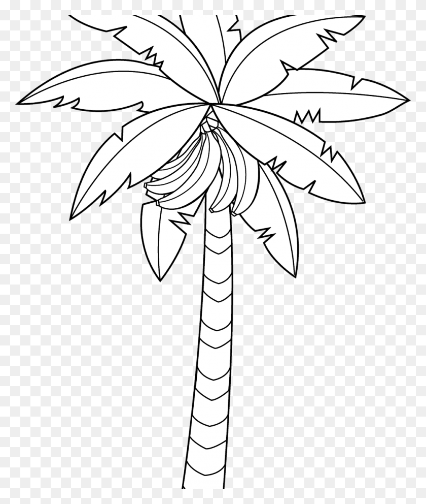 1024x1224 Banana Tree Drawing Outstanding Vector Hand Of In Large Drawing, Stencil, Cross, Symbol HD PNG Download