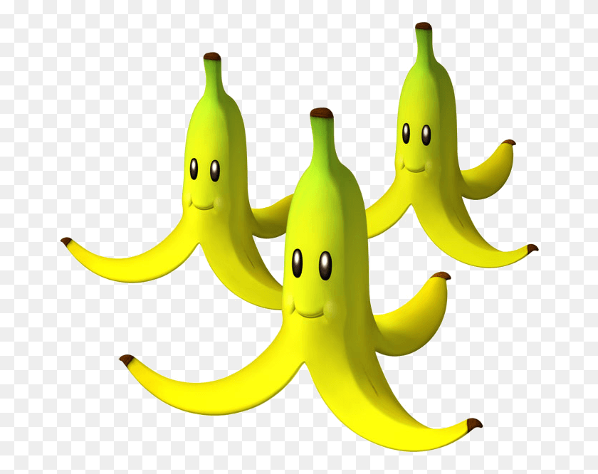 674x606 Бананы Были Подтверждены Из Трейлера Mario Mario Kart Wii Banana, Plant, Fruit, Food Hd Png Download