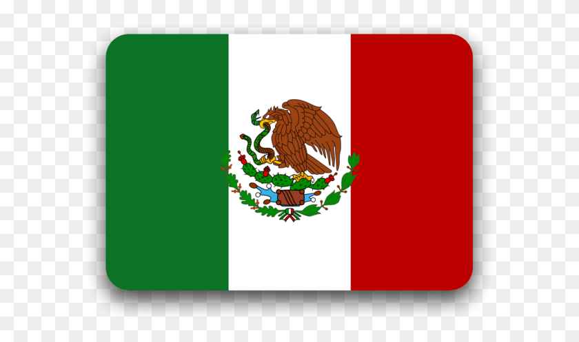 597x437 Bandera De Mxico Flat Style Mexico Flag 2018, Symbol, American Flag, Bird HD PNG Download