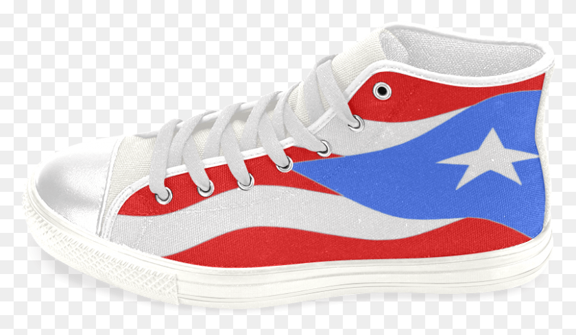 801x441 Bandera De Puerto Rico Flag Men39s Classic High Top Skate Shoe, Footwear, Clothing, Apparel HD PNG Download