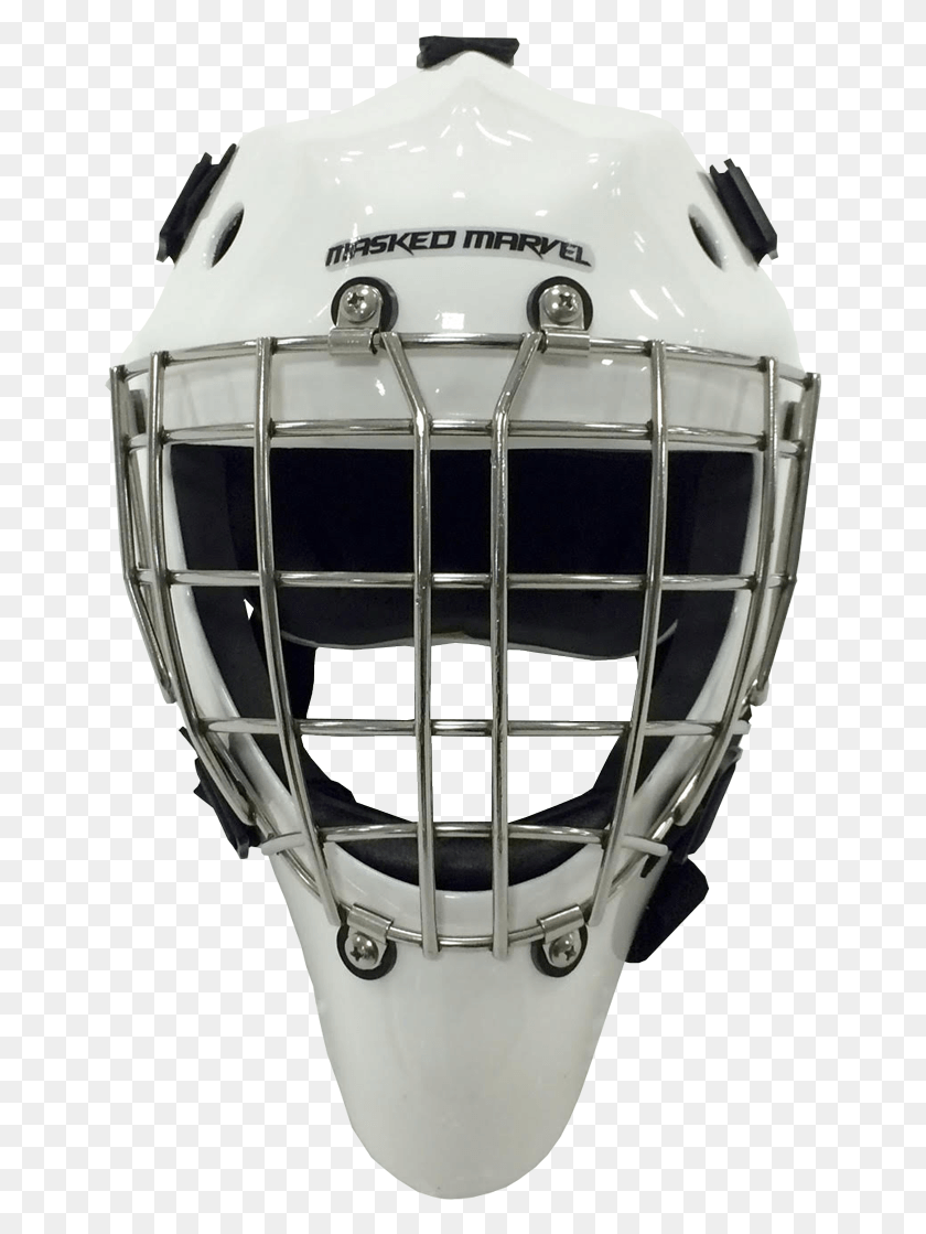651x1059 Bandit Junior Masked Marvel Goalie Helmets Its Hockey Goalie Mask Front, Clothing, Apparel, Helmet HD PNG Download