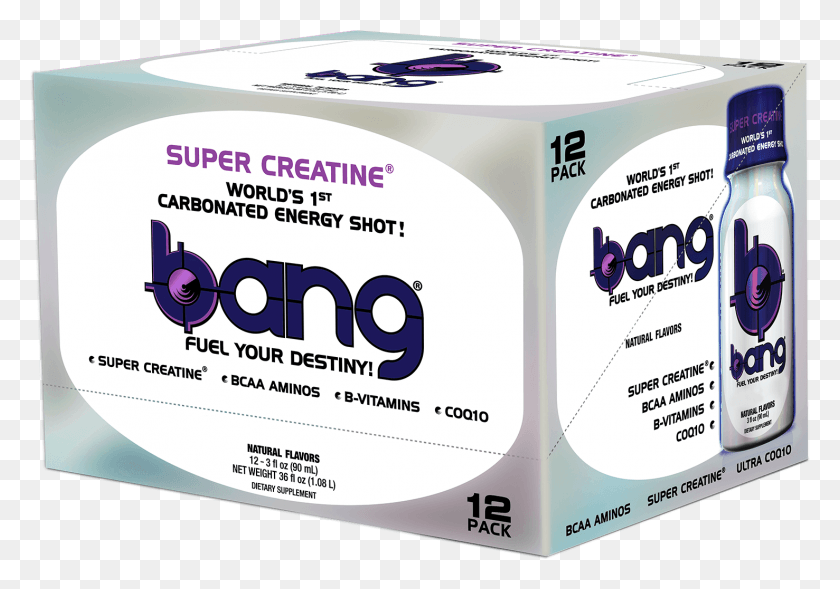1477x1003 Bang Shots 12 Pack Carton, Text, Label, Box HD PNG Download