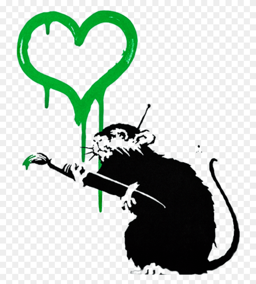 735x873 Banksy Sticker Banksy Rat Art, Cross, Symbol HD PNG Download