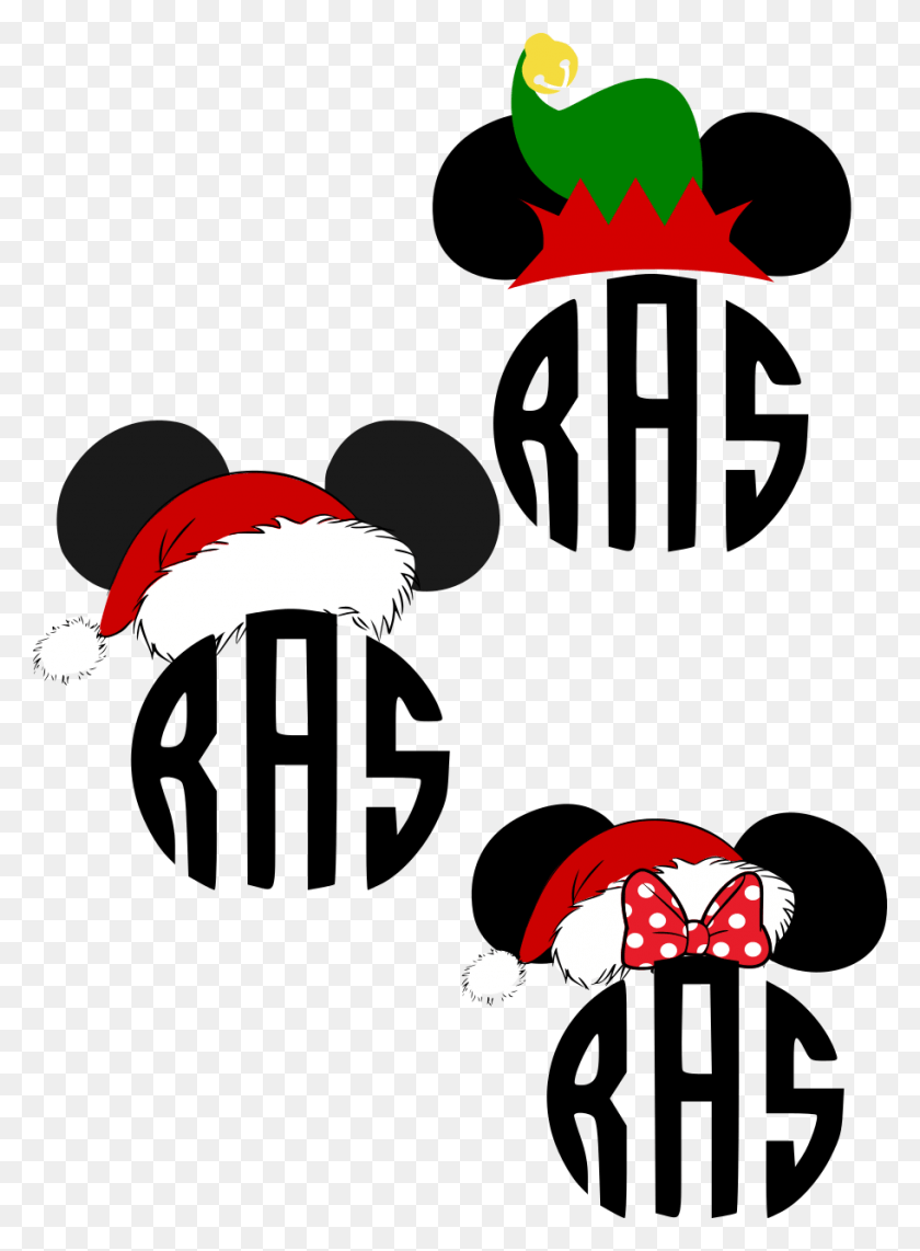 911x1264 Banner Black And White Beautiful Mickey Santa Monogram Free Svg Christmas, Bird, Animal, Symbol HD PNG Download