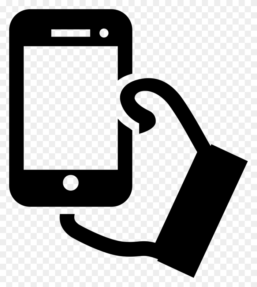 872x980 Banner Black And White Stock Holding A To Take Selfie Take Photo Icon, Electronics, Phone, Mobile Phone HD PNG Download