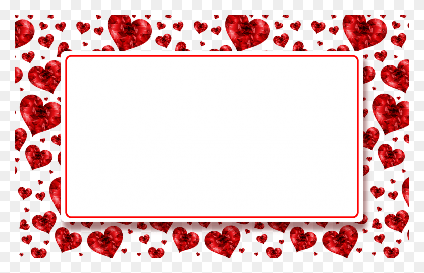 1280x792 Banner Hearts Red Frame Free Transparent Background Designs, Floral Design, Pattern, Graphics HD PNG Download