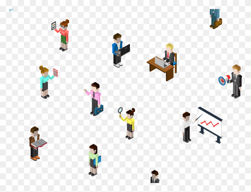 6643x4962 Banner Library Isometric Projection D Computer Isometric People Vector, Audience, Crowd, Speech HD PNG Download