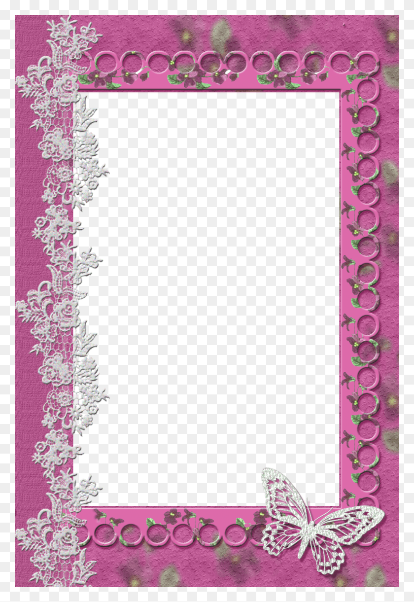1205x1795 Banner Library Lace Frame Clipart Borders In Pink Transparent, Rug, Text, Clothing HD PNG Download