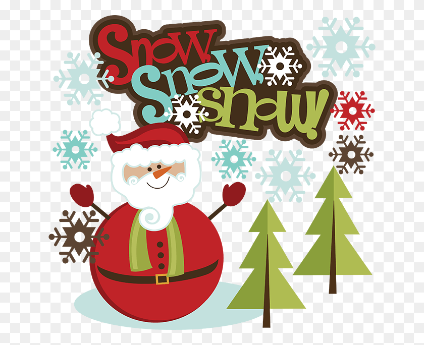 648x624 Descargar Png Banner Royalty Free Library Snow Svg Santa Snowman Christmas Clipart Scrapbook, Poster, Publicidad, Flyer Hd Png