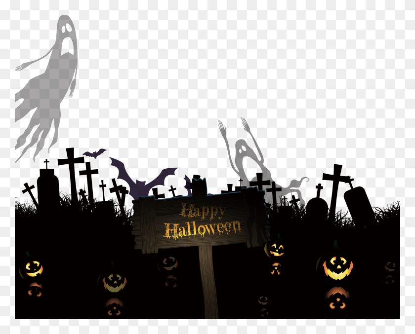 3150x2492 Banner Royalty Free Stock Cemetery Euclidean Ghost Transparent Graveyard Silhouette, Text, Symbol, Minecraft HD PNG Download