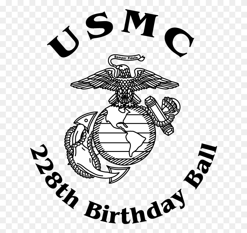 638x733 Banner Royalty Free Stock Marine Corps Logo Drawing Eagle Globe And Anchor, Emblem, Symbol, Weapon HD PNG Download