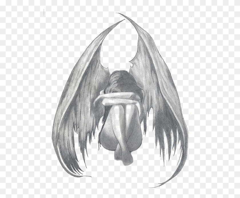 535x633 Banner Transparent Angel Pencil Sadness Sketch Drawings Of Sad Angels, Archangel, Statue HD PNG Download