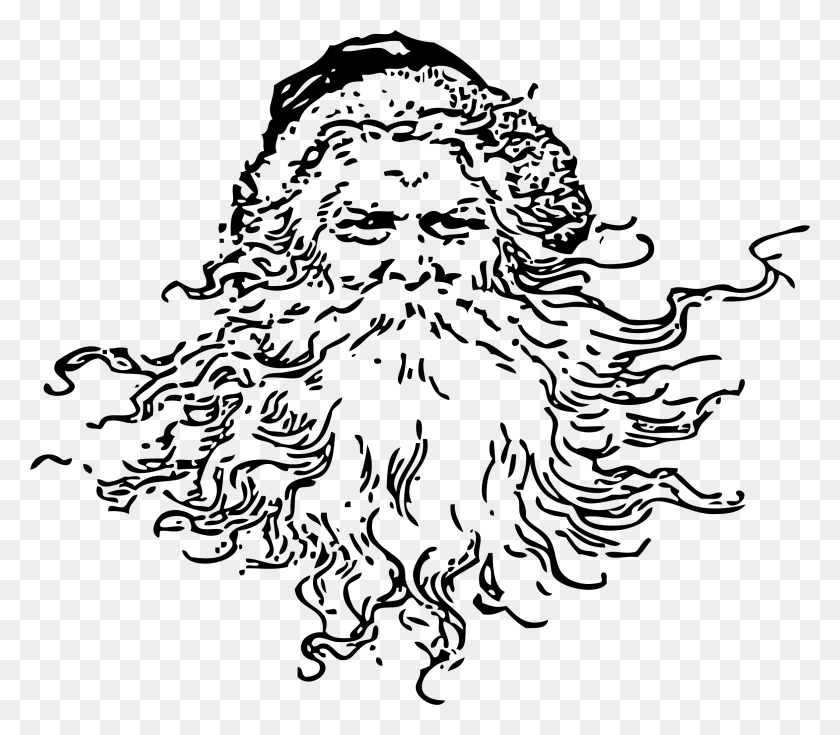 2351x2036 Banner Transparent Santa Head Big Image Santa Picture Clip Art Black And White, Gray, World Of Warcraft HD PNG Download